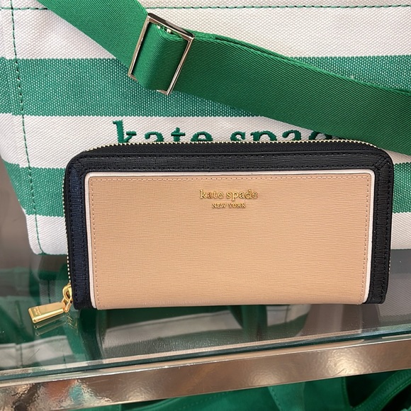 Kate Spade Morgan Colorblocked Zip-around Continental Wallet Cafe Mocha 
NWT - Picture 12 of 16
